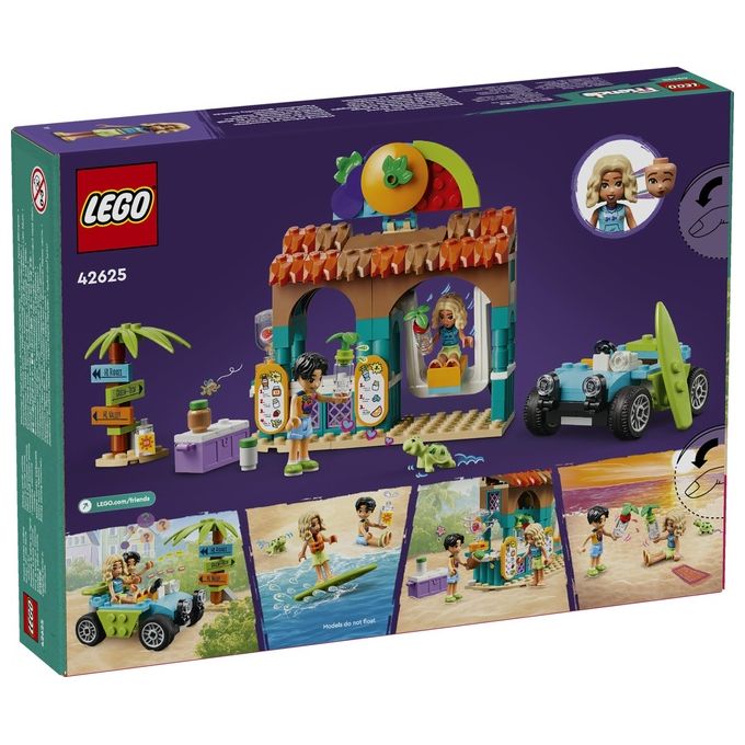 LEGO Friends Bancarella dei Frullati sulla Spiaggia Giochi Educativi per Bambine e Bambini da 6 Anni con 2 Mini Bamboline una Tartaruga un Buggy da Costruire e Cibo Giocattolo Idea Regalo 42625
