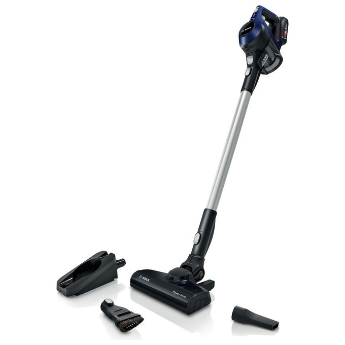 Bosch BCS611P4A Serie 6 Aspirapolvere Senza Filo Nero Blu Ideale per Pulizia Efficiente di Superfici in Casa