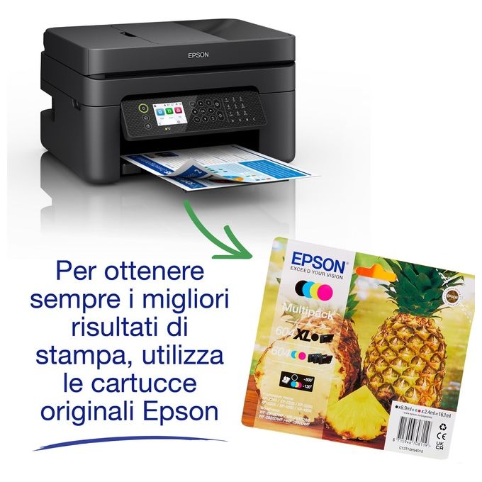 Epson C11CK62402 WorkForce WF-2950DWF Stampante Multifunzione Inkjet A4 4 in 1 Fronte Retro Wi-Fi ADF colore Nero