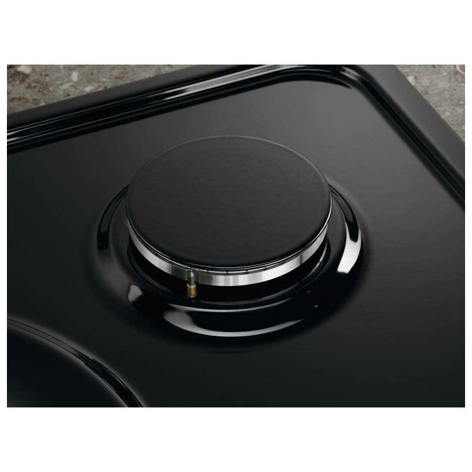 Electrolux PN640RUV Rustico Soft Piano cottura a gas 60 cm 4 fuochi bruciatore tripla corona Wok 4000 W Sicurgas colore Nero Ghisa