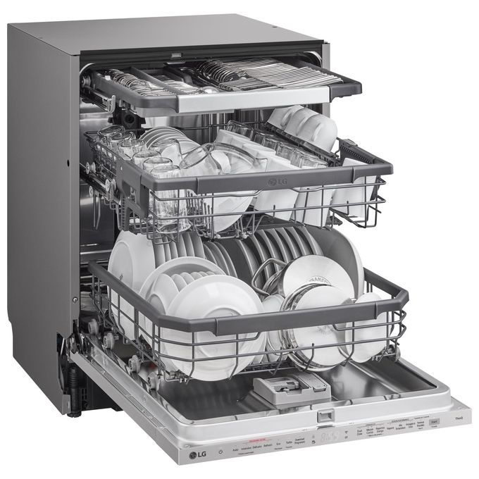 LG QuadWash DB365TXS Lavastoviglie a Scomparsa Totale Classe Energetica B 14 Coperti Vapore Wi-Fi