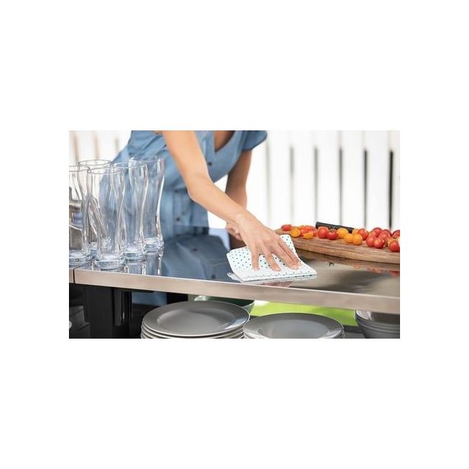 Keter tavolino in resina per BBQ con due ruote e due ante 123,70x54x90h UNITY XL grafite