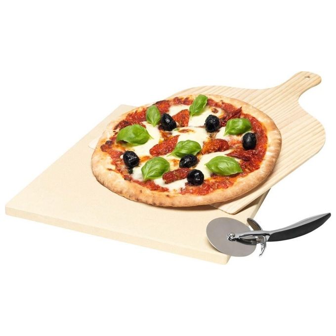 Electrolux Pizza Stone Set Pietra Per Cottura Professionale Al Forno con Pala e Rotella Taglia Pizza