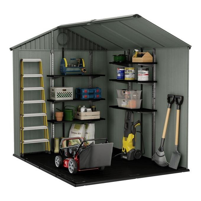 Keter Casetta da Giardino Darwin 6x8 con Finestre Frontali 190 x 183 x 221 cm Verde