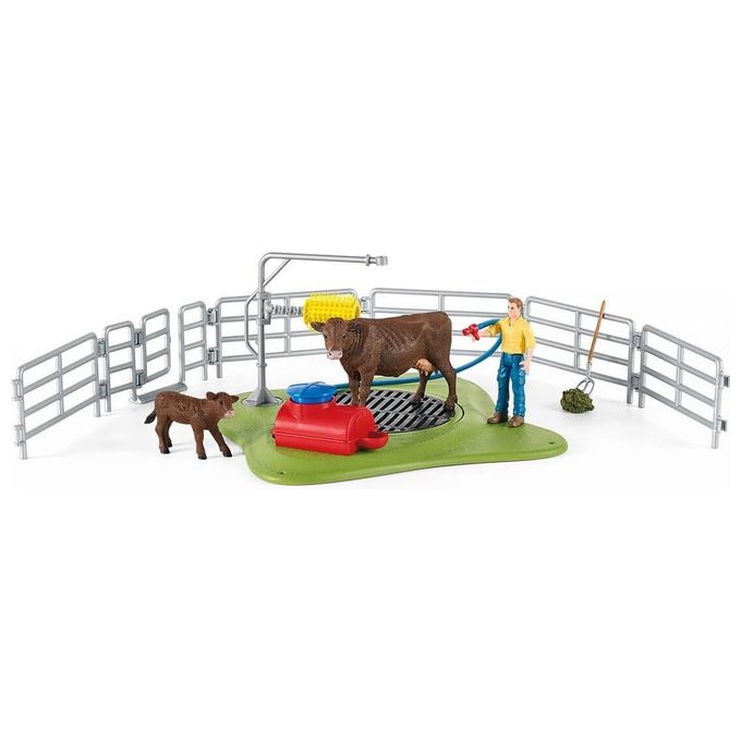 Schleich Farm World 42529 Zona Lavaggio con Mucche