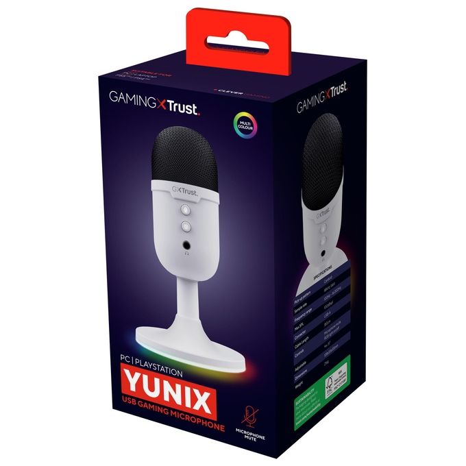 Trust GXT 234P Yunix Bianco Microfono da Tavolo