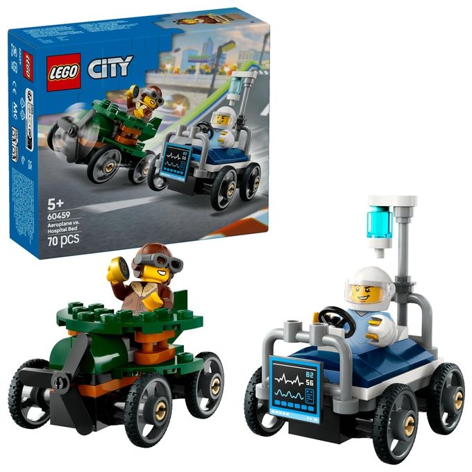 Lego Gioco Veicoli da Corsa Aereo Letto d'Ospedale Modello 60459 City