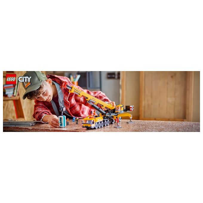 LEGO City Gru da Cantiere Mobile Gialla Giochi Creativi per Bambini e Bambine da 9 Anni con Veicolo Giocattolo da Cantiere con Funzioni Realistiche e 4 Minifigure Idea Regalo Divertente 60409
