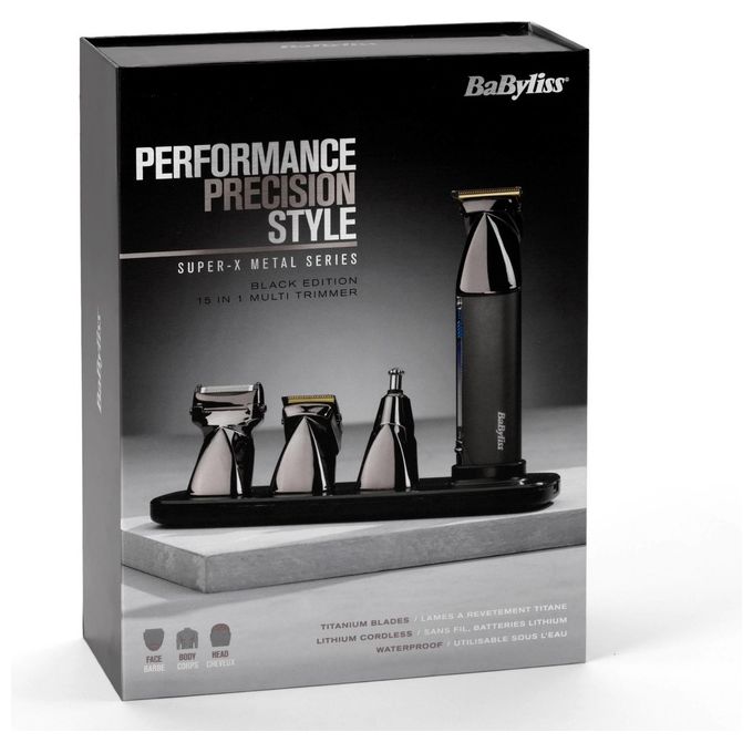 Babyliss Regolabarba Multi Trimmer Super X Metal Nero e Cromato