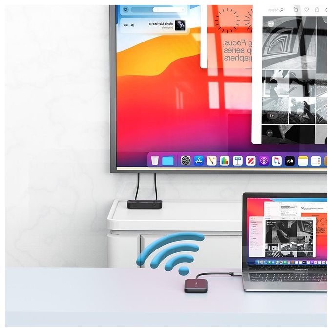 Verbatim Share my Screen Adattatore per Display Wireless USB-C 1080P con Hub