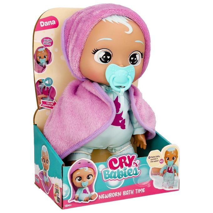 Imc Toys Bambola Cry Babies Dana Newborn Bath