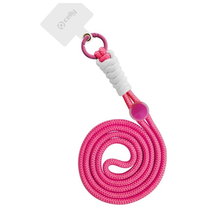 Celly Necklace Universale in Nylon Rosa Fluo
