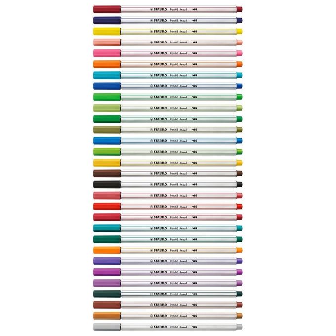Stabilo Confezione 10 Pezzi Pen 68 Brush Nero