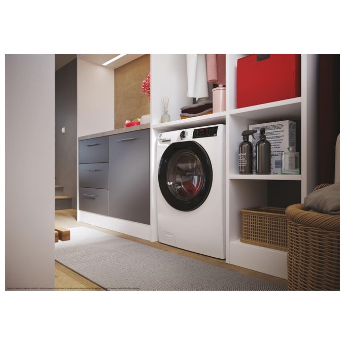 Hoover H3WPS4376TAMB6-S H-Wash 350 Lavatrice Slim 7 Kg 1300 rpm Classe A Inverter Vapore Wi-Fi (85x60x44 cm) colore Bianco