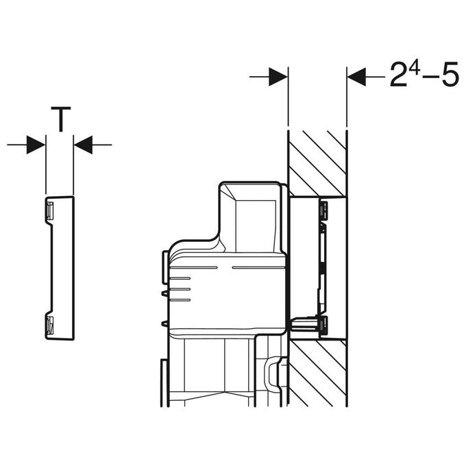 Geberit Sigma60 Placca 2 Pulsanti Quadrati Cromo-Spazzolato
