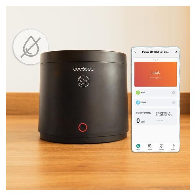 Cecotec Pumpa 2500 Refresh Smart Fontanella Acqua per Animali Automatica Controllo Smart 2.7 Litri