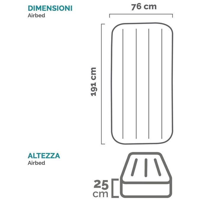 Intex Materasso Prestige Downy Mezza Piazza Cm 76X191X25, I,6