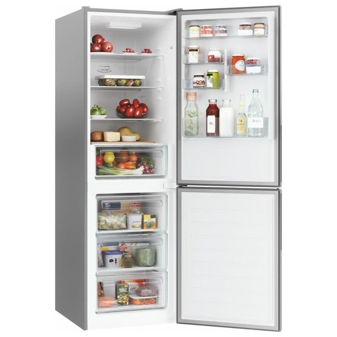 Candy CCE4T618ES Fresco Frigorifero Combinato Libera Installazione 341 Litri Classe Energetica E Total No Frost Circle+ Trattamento antimuffa 185cm Argento