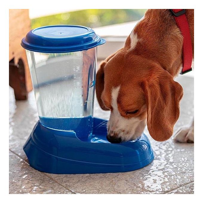 Ferplast Distributore d'acqua per cani e gatti NADIR Beverino 3 Litri per animali cani taglia piccola e media, Serbatoio trasparente con coperchio, Robusta plastica, Fondo antiscivolo, 29,2 x 20,2 x h 28,8 cm Bianco