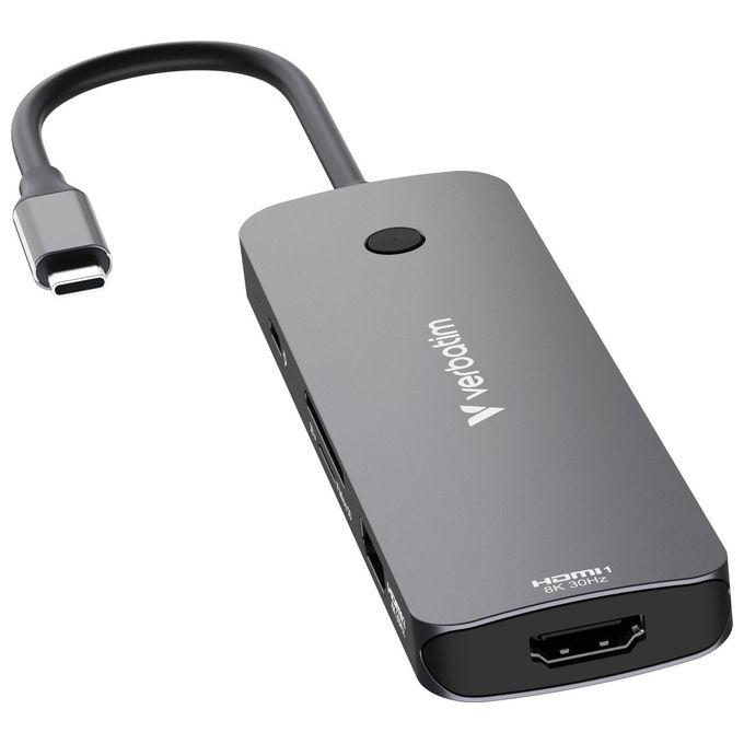 Verbatim CMH-08 Multiport Hub 5 Porte USB Tipo-C 5000 Mbit-s Argento