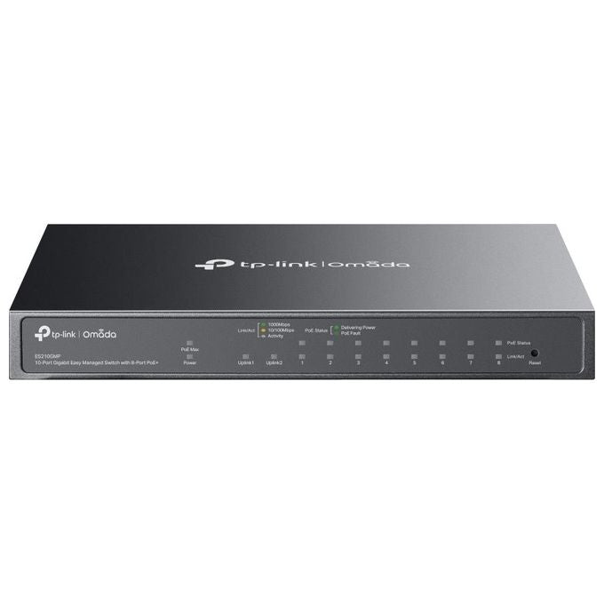 TP-Link Omada ES210GMP Switch di Rete Gestito Gigabit Ethernet (10-100-1000) Supporto Power over Ethernet (PoE) Nero