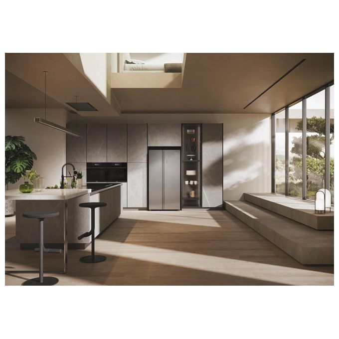 Haier HSW79F18ANMM Frigorifero Americano Side by Side Capacita' 611 Litri Classe energetica A Raffreddamento No Frost colore Inox