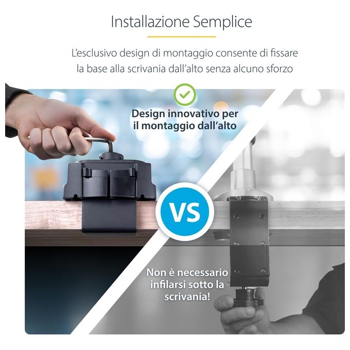StarTech.com Supporto Doppio Monitor per Scrivania Braccio per 2 Monitor VESA fino a 32'' 8Kg