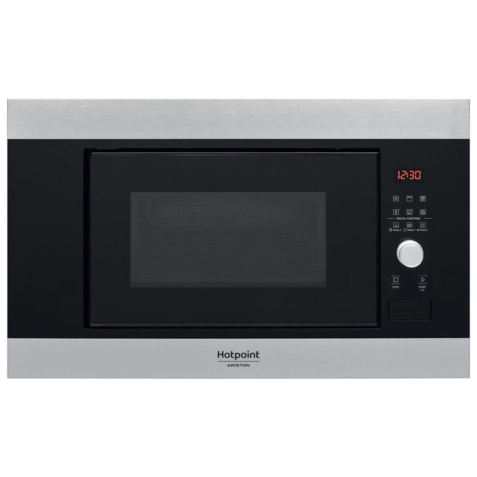 Hotpoint MF20G IX HA Microonde con Grill Capacita' 20 Litri Potenza 800W Apertura con pulsante a bandiera Auto Cook Scongelamento Nero-Acciaio Inox