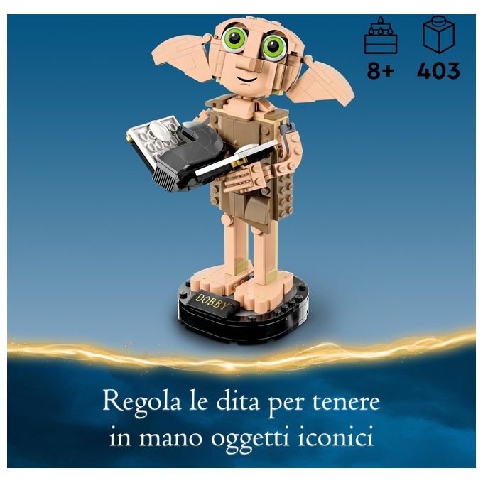 LEGO Harry Potter 76421 Dobby l'Elfo Domestico, Modello Snodabile di Personaggio Iconico, Gioco da Collezione, Regalo 8+ Anni