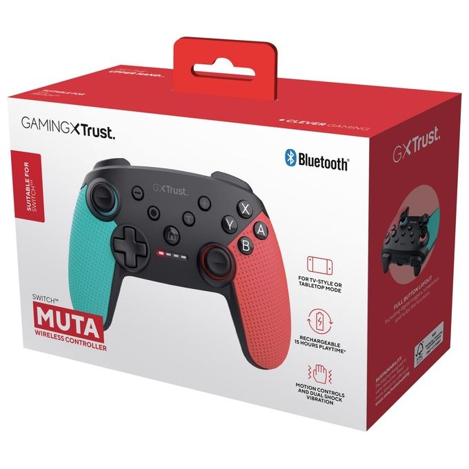 Trust GXT 1246B MUTA Nero-Blu-Rosso Bluetooth Gamepad Nintendo Switch-Nintendo Switch Lite
