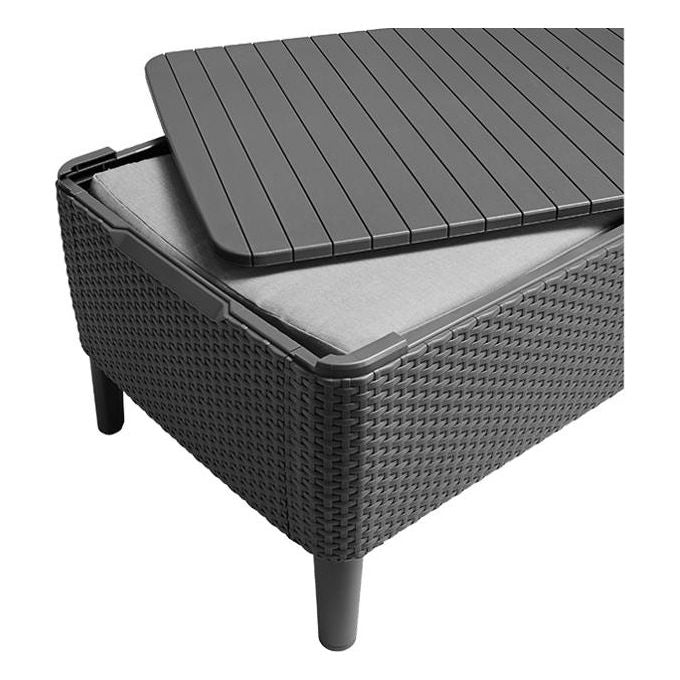 Keter Set da Giardino Salemo Lounge Composto da 2 Poltrone, Divano a 2 Posti e Tavolino, Grafite