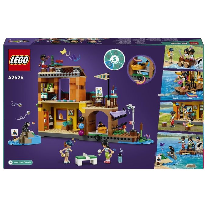 LEGO Friends 42626 Campo Avventura Sport Acquatici Giochi di Ruolo Educativi per Bambine e Bambini da 7 Anni con Molo e Campeggio Giocattolo da Costruire Accessori e 3 Personaggi Idea Regalo