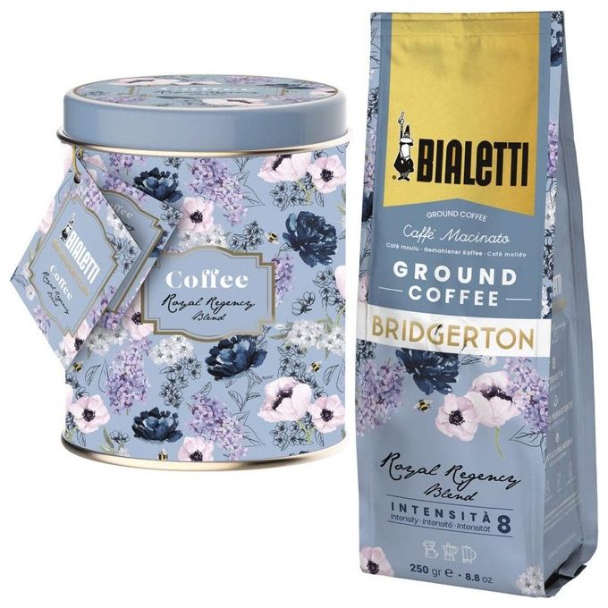 Bialetti Caffe Bridgerton con Barattolo Bridgerton Caffe' Macinato 250gr