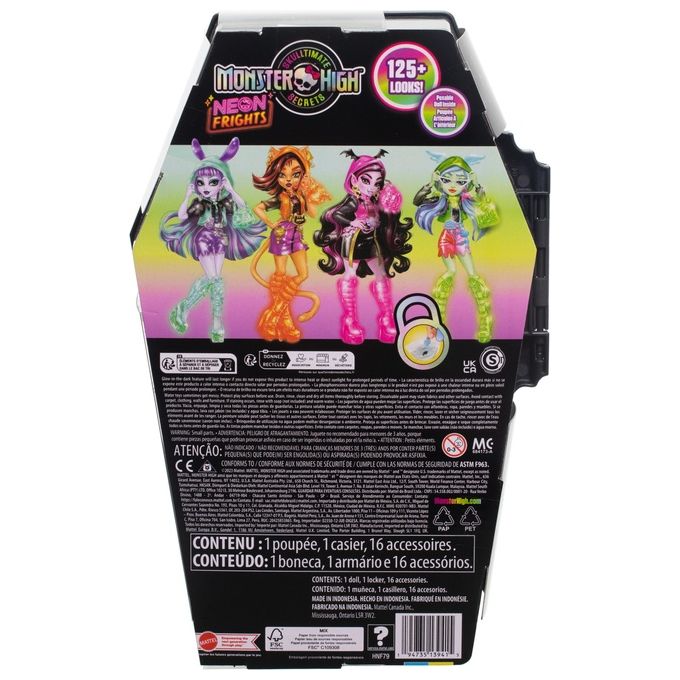 Mattel Bambola Monster High Clawdeen Frankie Stein Segreti da Brivido Neon Frights