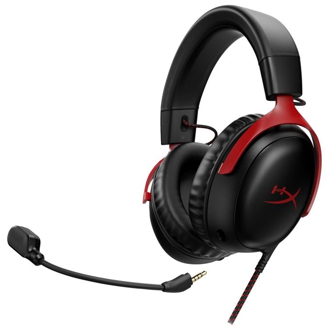 HP HyperX Cloud III Cuffie da Gaming Nero-Rosso