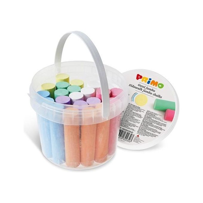 Primo Confezione 22 Gessi Jumbo Secchiello Colori Assortiti