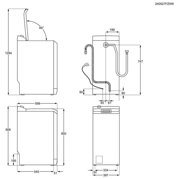AEG LTR7E36S Serie 7000 Lavatrice Carica Alto 6 Kg 1300 rpm Classe A ProSteam Display LCD (89x40x60 cm) colore Bianco