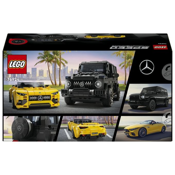 LEGO Speed Champions Mercedes-AMG G 63 e Mercedes-AMG SL 63 Macchine Giocattolo da Costruire 2 Modellini di Auto per Bambini e Bambine da 10 Anni con Minifigure di Piloti Regalo di Compleanno 76924