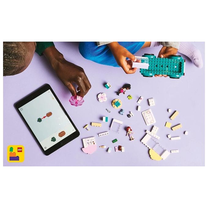 LEGO Friends Il Furgone dei Gelati di Heartlake City Giochi Creativi e Didattici per Bambine da 4 Anni con Camion Giocattolo 2 Mini Bamboline un Coniglietto Cibo e Accessori Set con Veicolo 42644