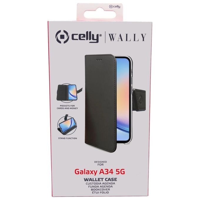 Celly Wally Case per Samsung Galaxy A34 5G Nero