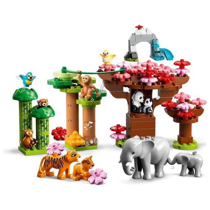 LEGO Duplo Animali dell'Asia Giochi Educativi per Bambini con 11 Figure di Animali e Mattoncino con Suoni Realistici