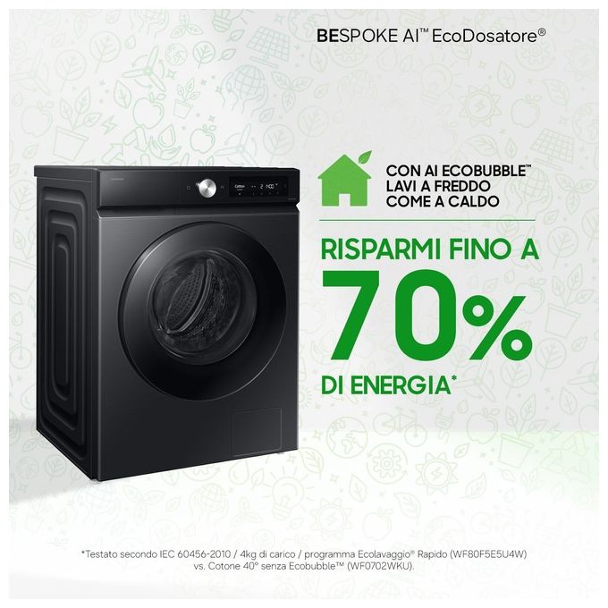 Samsung WD11DB7B85GBU3 Lavasciuga Ai Control Ecodosatore 11-6Kg