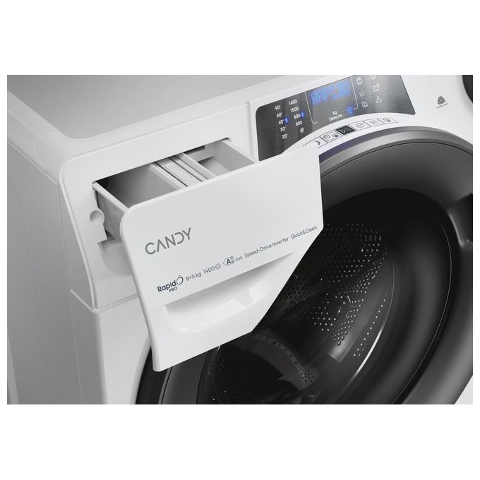 Candy RPW4856BWMR9-1-S RapidO' Pro Lavasciuga 85 Kg Classe D Profondita' 54 cm Centrifuga 1400 giri Inverter Vapore Wi-Fi colore Bianco