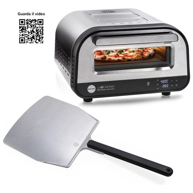 Macom 884 Forno Pizza Potenza 1700W Temperatura max 400° ø 32 cm colore Inox-Nero