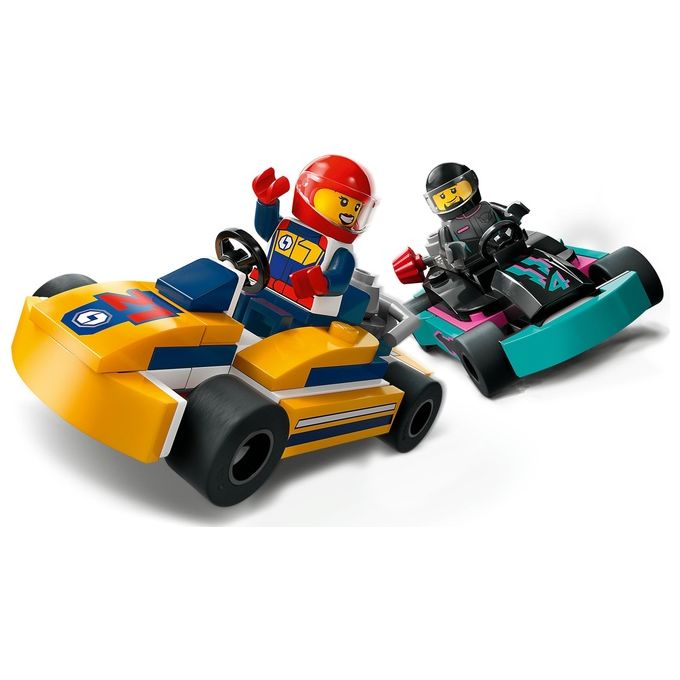 LEGO City 60400 Go-Kart e Piloti 60400-LEGO Modellini da Costruire di Mini Go Kart da Corsa Veicoli Giocattolo per Bambini di 5+ Anni