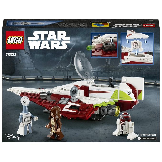 LEGO Star Wars 75333 Jedi Starfighter di Obi-Wan Kenobi, Set l'Attacco dei Cloni con Droide e Minifigure Taun We, Spada Laser