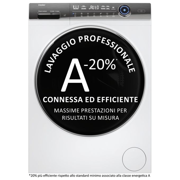 Haier HW120-B14979EU1 I-Pro Serie 7 Plus Lavatrice Frontale 12 Kg 1400 rpm Classe A Wi-Fi Inverter 70 dB (85x60x60 cm) colore Bianco
