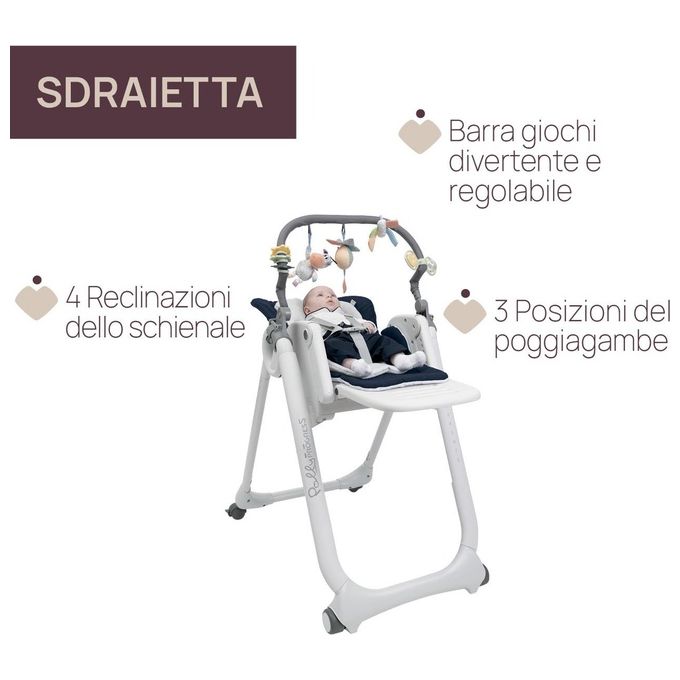 Chicco Seggiolone Polly Magic Relax Blu Passion