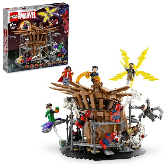 LEGO Marvel 76261 La Battaglia Finale di Spider-Man, Ricrea la Scena di Spider-Man: No Way Home con 3 Minifigure di Peter Parker