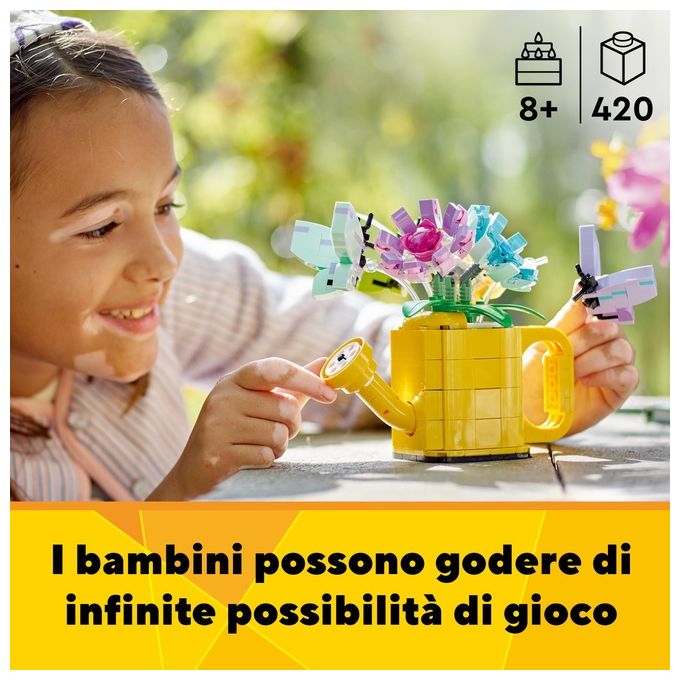 LEGO Creator 31149 3in1 Innaffiatoio con Fiori Finti Trasformabile in Stivale o in 2 Uccelli con Trespolo, Giochi per Bambini 8+